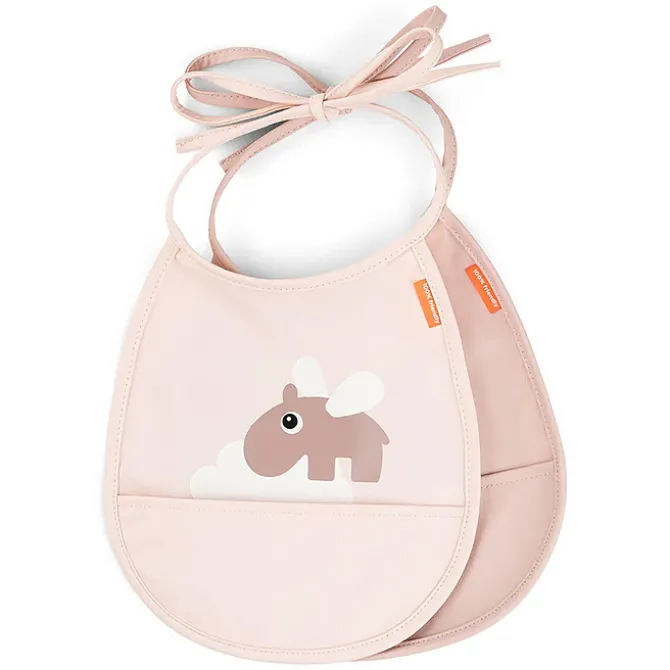 Done by Deer Lot de 2 Petits Bavoirs - Happy Clouds Rose