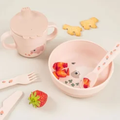 Done by Deer Tasse d'Apprentissage Foodie Tiny Farm Rose - 215 ml