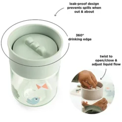 Done by Deer Tasse d'Apprentissage 360° Playground Vert - 260 ml