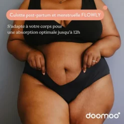 doomoo Culotte Post-partum et Menstruelle Flowy Black - L/XL/XXL