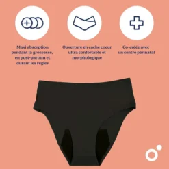 doomoo Culotte Post-partum et Menstruelle Flowy Black - L/XL/XXL