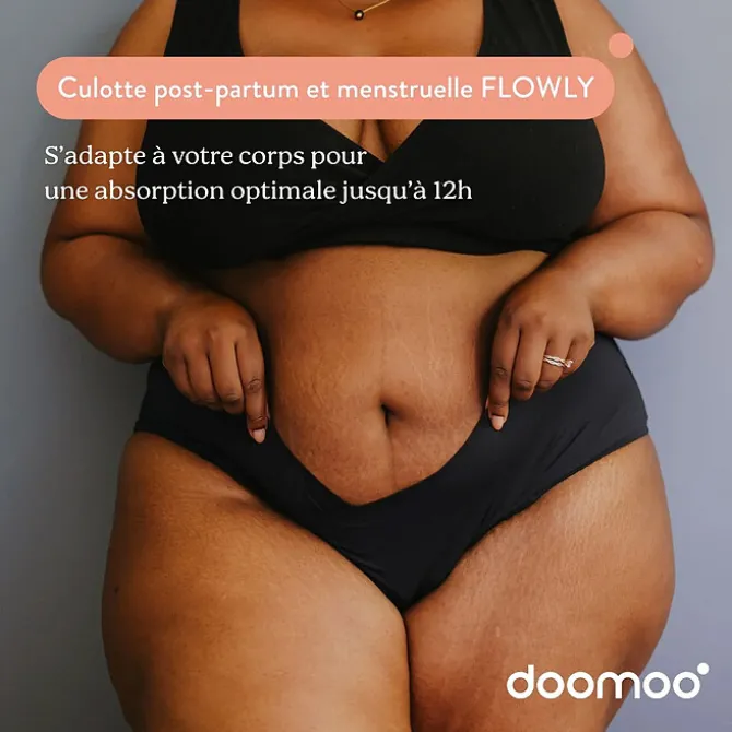 doomoo Culotte Post-partum et Menstruelle Flowy Black - XS/S/M