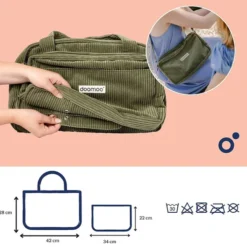 doomoo Sac à Langer Fluffy - Corduroy Kaki