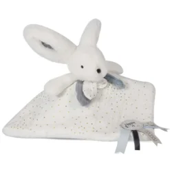 Doudou et Compagnie Doudou Pompon Happy Glossy - Blanc