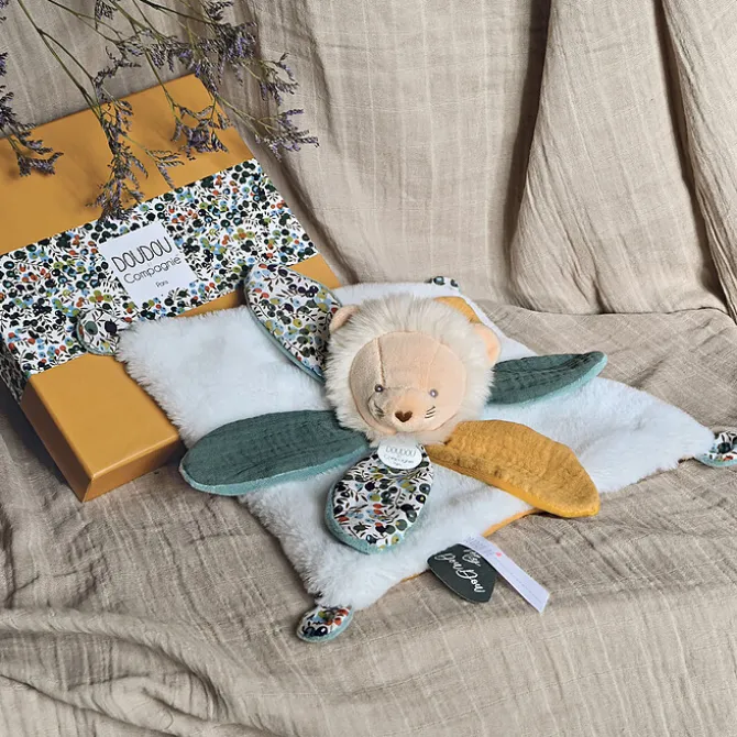 Doudou et Compagnie Doudou Pétale Lion Boh'aime - Blanc