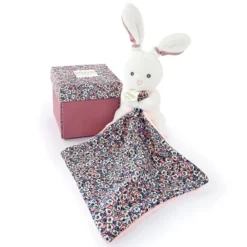 Doudou et Compagnie Peluche Lapin avec son Doudou Boh'aime - Rose