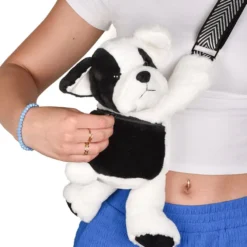 Doudou et Compagnie Sac Doudou Bandoulière - Chien Noir et Blanc