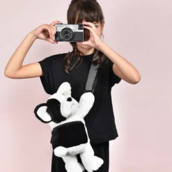 Doudou et Compagnie Sac Doudou Bandoulière - Chien Noir et Blanc
