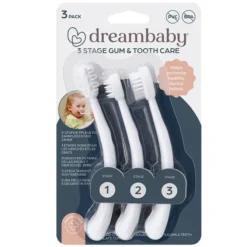 Dreambaby Lot de 3 Brosses à Dents en 3 Etapes - Blanc