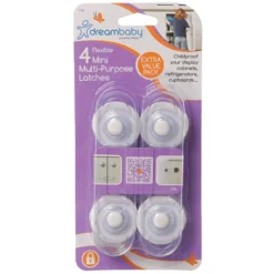Dreambaby Lot de 4 Mini Verrous de Sécurité Multi-usages