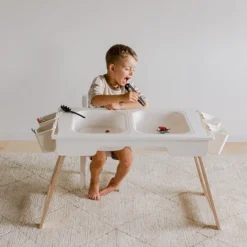 Duck Woodworks Table de Jeux Sensorielle - Blanc