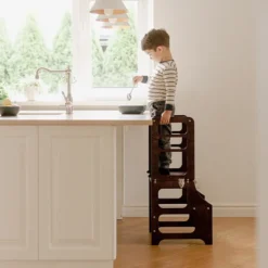Duck Woodworks Tour de Cuisine Pliable en Bouleau - Brun Expresso