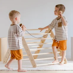 Duck Woodworks Triangle d'Escalade avec Toboggan - Naturel