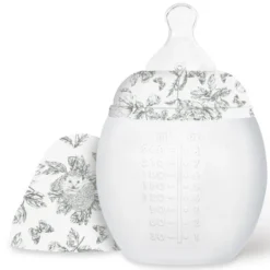 Elhée Biberon BibRond Toile de Jouy Gris - 240 ml