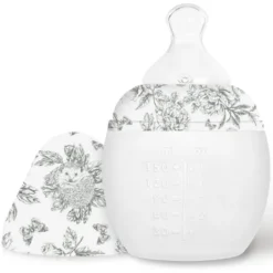 Elhée Biberon BibRond Toile de Jouy Gris - 150 ml