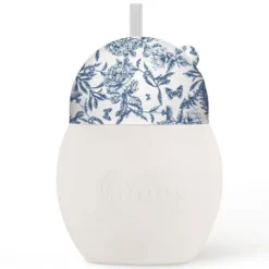 Elhée Tasse avec Paille Lestée Coconut Toile de Jouy Bleu - 240 ml