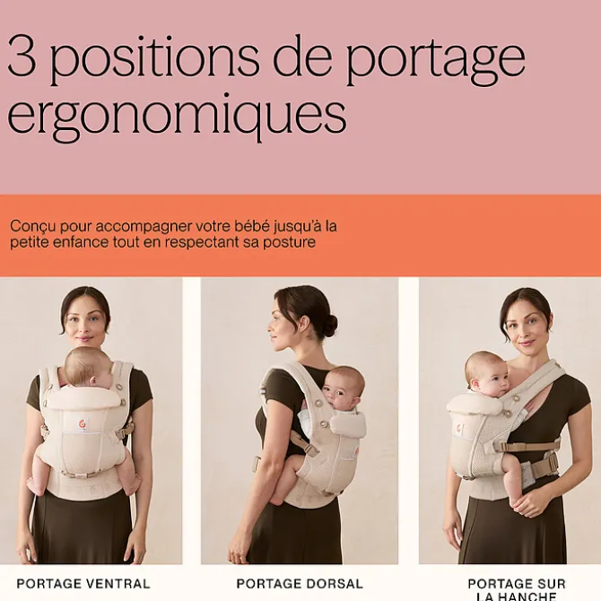 Ergobaby Porte-bébé Adapt SoftFlex Mesh - Noir Onyx