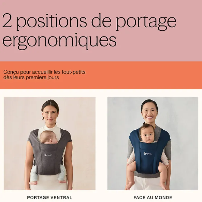 Ergobaby Porte-Bébé Embrace Soft Knit - Gris