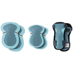 Globber Lot de 3 Protections Junior Coudes Genoux et Poignets Bleu Pastel - XXS