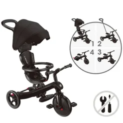Globber Tricycle Evolutif Trike Explorer 4-en-1 V2 - Noir