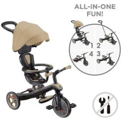 Globber Tricycle Evolutif Trike Explorer 4-en-1 V2 - Sable