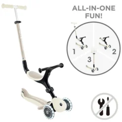 Globber Trottinette Evolutive Go Up Active Lights Ecologic - Noix de Coco