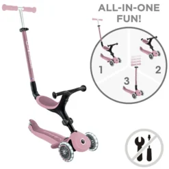 Globber Trottinette Evolutive Go Up Active Lights Ecologic - Framboise