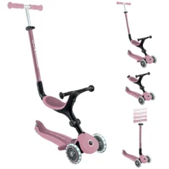 Globber Trottinette Evolutive Go Up Active Lights Ecologic - Framboise