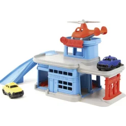 Green Toys Garage Hélicoptère et ses 2 véhicules
