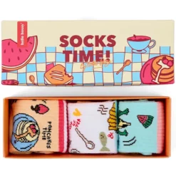 Hello Hossy Lot de 3 Paires de Chaussettes Food - 24/26