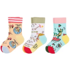 Hello Hossy Lot de 3 Paires de Chaussettes Food - 24/26