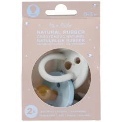 HEVEA Lot de 2 Tétines Rondes Bumi Bébé Denim & Sage - 0/3 Mois