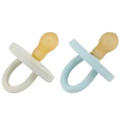 HEVEA Lot de 2 Tétines Rondes Bumi Bébé Denim & Sage - 0/3 Mois