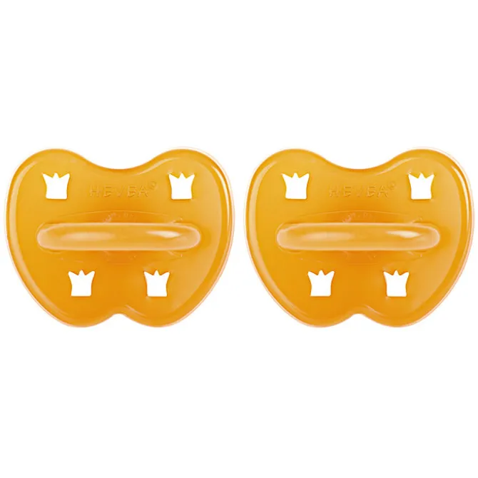 HEVEA Lot de 2 Tétines Rondes Couronnes Natural - 0/3 Mois