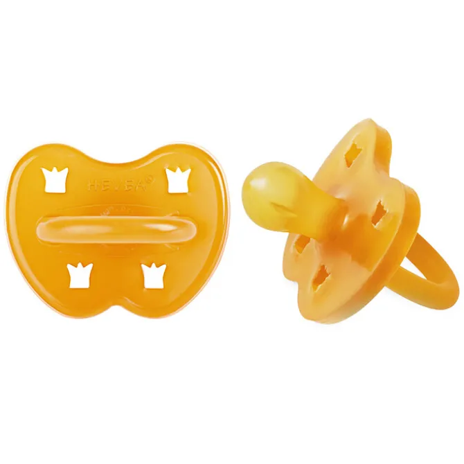 HEVEA Lot de 2 Tétines Rondes Couronnes Natural - 0/3 Mois