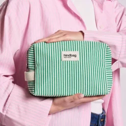 Hindbag Trousse de Toilette Léon Riviera - Rayures Vert