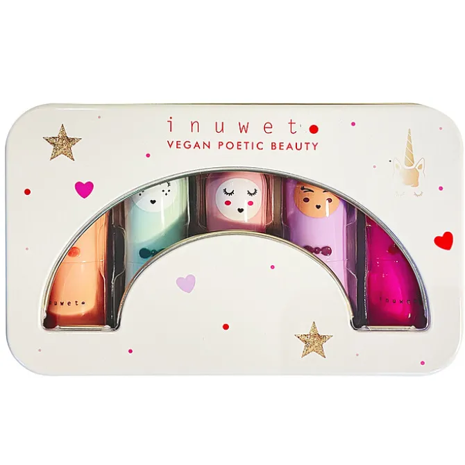 inuwet Coffret de 5 Baumes à Lèvres Delux Rainbow