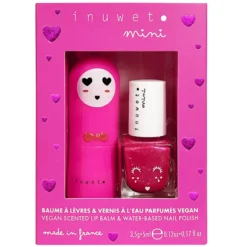 inuwet Duo de Baume à Lèvres Lapin et Vernis à l'Eau - Rose