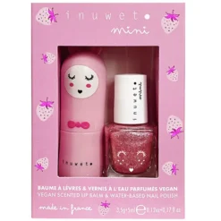 inuwet Duo de Baume à Lèvres Lapin et Vernis à l'Eau - Fraise