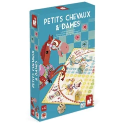 Janod Jeu Duo Petits Chevaux et Dames