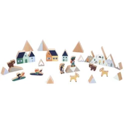 Janod Lot de 35 Cubes Vallée Blanche - Cross Roads