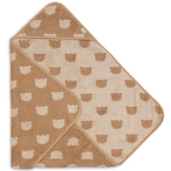 Jollein Cape de Bain Eponge Jacquard - Teddy Bear Biscuit