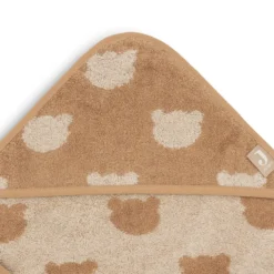 Jollein Cape de Bain Eponge Jacquard - Teddy Bear Biscuit