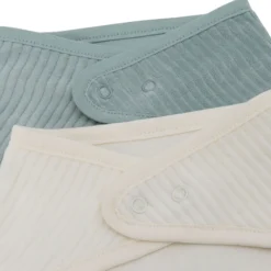 Jollein Lot de 2 Bavoirs Bandana Velvet Rib - Sea Green & Ivory