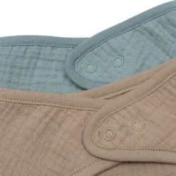 Jollein Lot de 2 Bavoirs Bandana Gaze de Coton - Sea Green & Biscuit