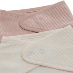 Jollein Lot de 2 Bavoirs Bandana Velvet Rib - Wild Rose & Ivory