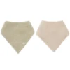 Jollein Lot de 2 Bavoirs Bandana - Soft Matcha & Sand