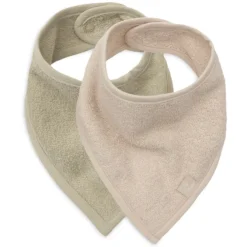 Jollein Lot de 2 Bavoirs Bandana - Soft Matcha & Sand