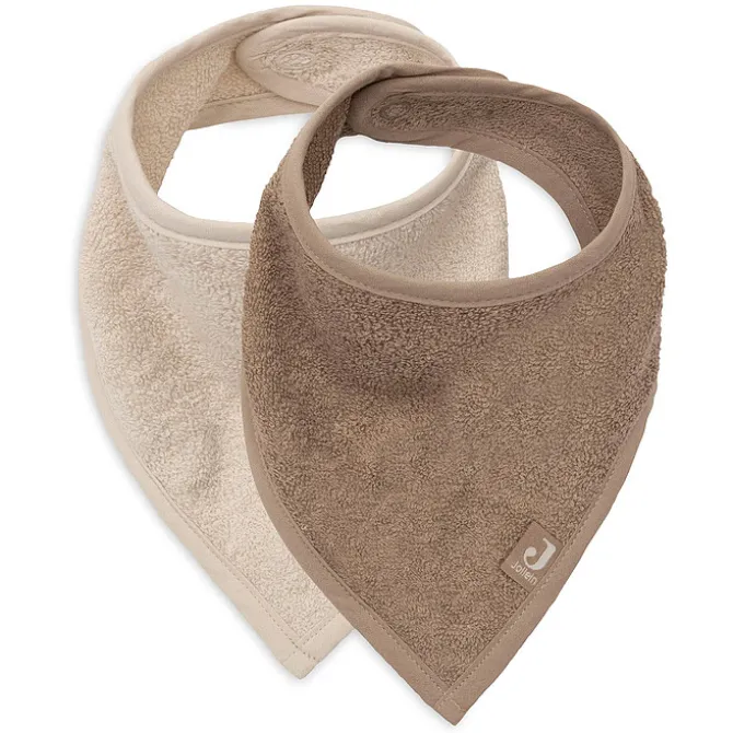 Jollein Lot de 2 Bavoirs Bandana - Milky Coffee & Sand