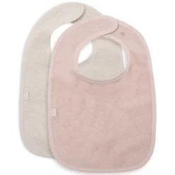 Jollein Lot de 2 Bavoirs Eponge - Silk Rose & Sand